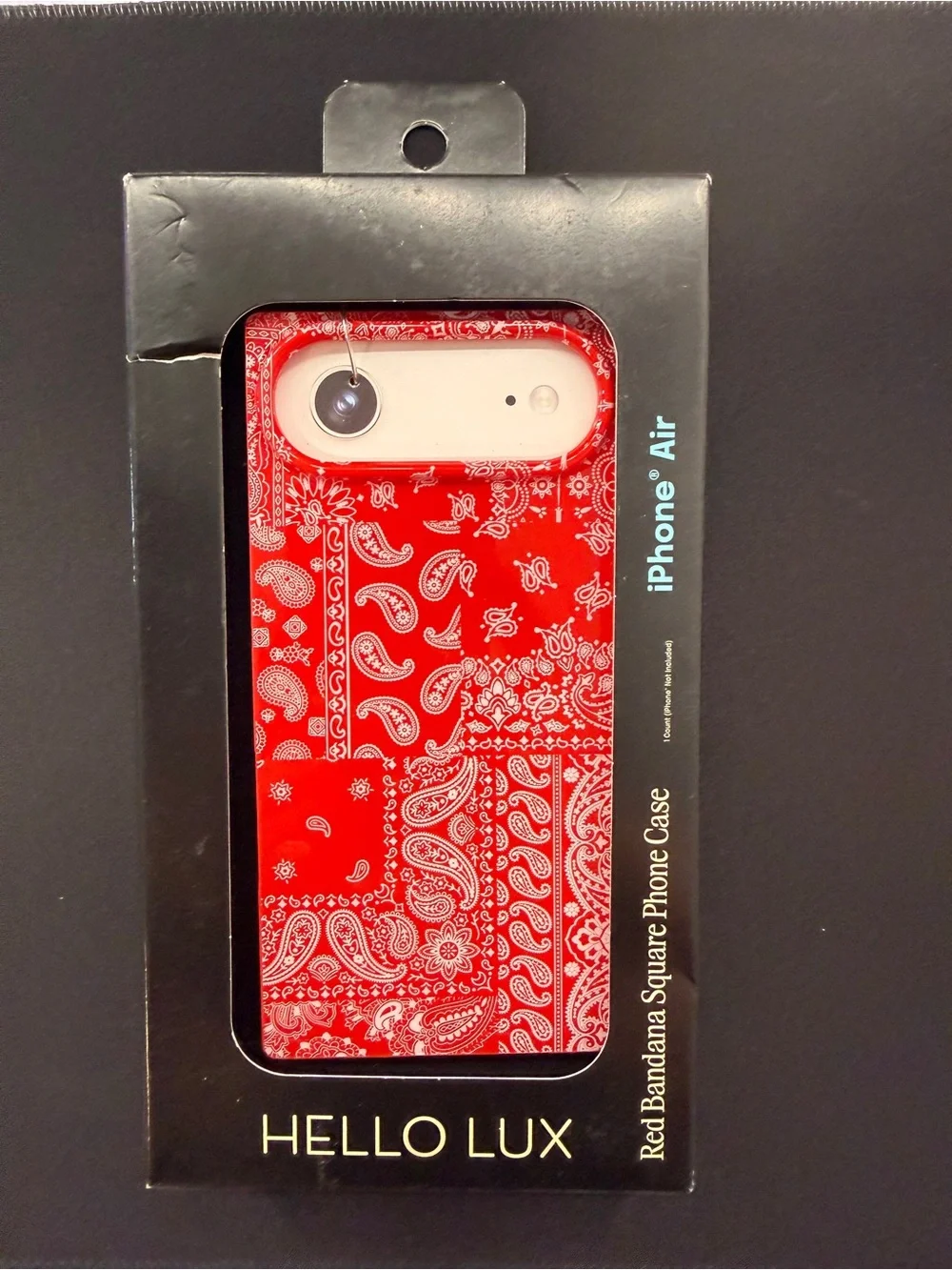 HELLO LUX Red Bandana Square Phone Case Compatible with MagSafe for iPhone Air